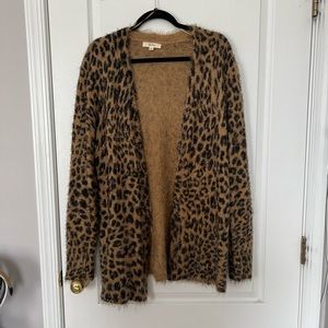 Leopard print cardigan in a size large for sale